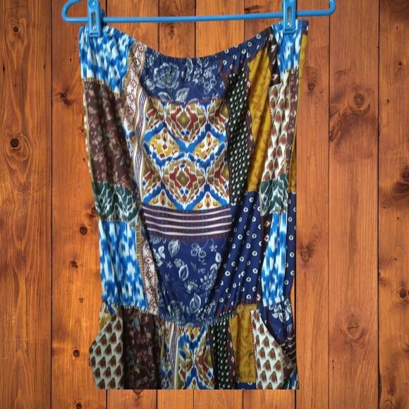 Vava by Joy Han Women's Small Strapless Gather Waist Romper Boho Peasant Hippie - Picture 2 of 5